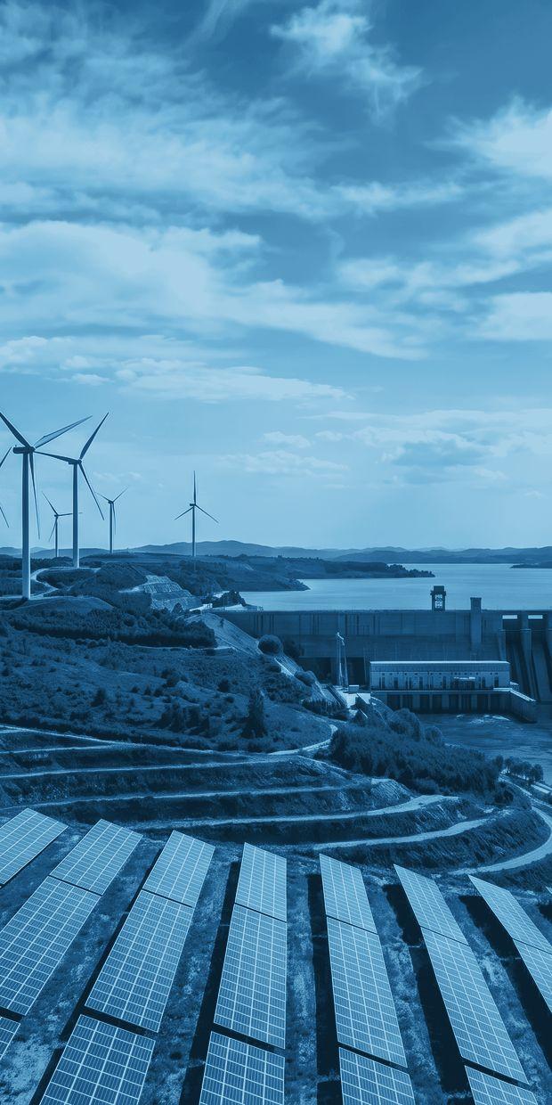 Wind, solar and hydro generation on one site